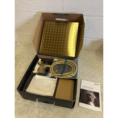 ESNBIA 12" Rain Shower Head System w Handheld Spray Combo - Gold, See Details