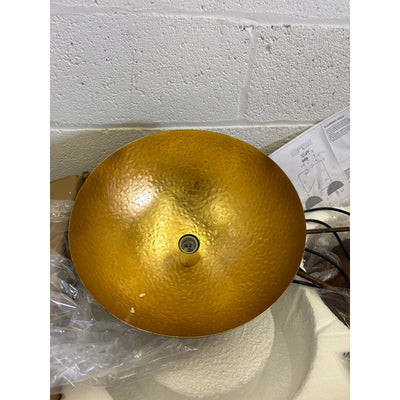 Detroit 34.25" 2-Light Dome Pendant Light Industrial Gold Hammered- Brown