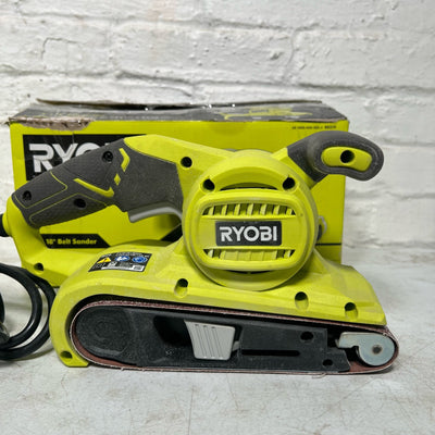 RYOBI 6 Amp Corded 3 in.W x 18 in.L Portable Belt Sander, 820 FRM, NO DUST BAG