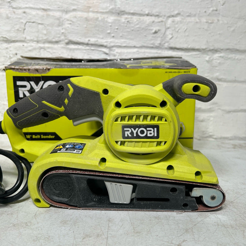 RYOBI 6 Amp Corded 3 in.W x 18 in.L Portable Belt Sander, 820 FRM, NO DUST BAG
