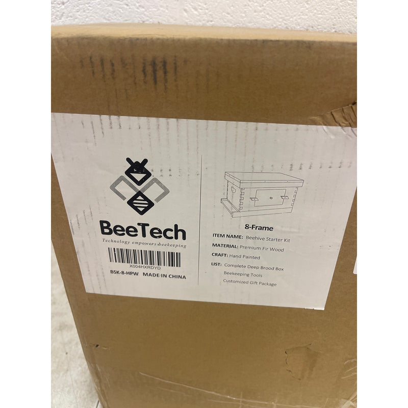 BeeTech  8 Frame Bee Hives Boxes Starter Kit Beekeeping Supplies Tools Bee Hat