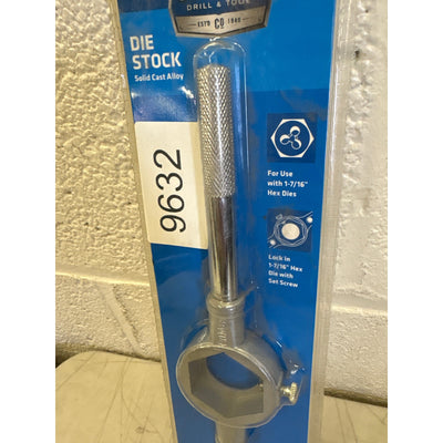 Century Drill Solid Die Stock 1-7/16 Inch Zinc Alloy Cast, 11.5" Long - 98513