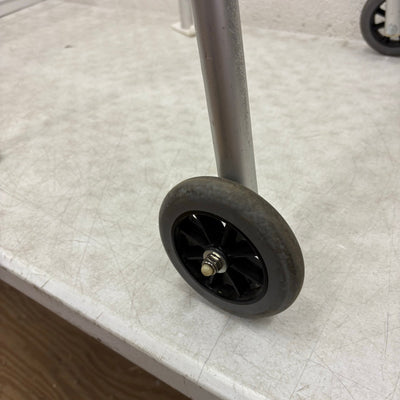 Trigger Release Folding Walker, 2 Wheels, Height Adjustable, Hand Grips - Gray