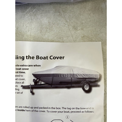 Universal Boat Cover Waterproof All Weather Protection Fits 22'-24' L w Straps