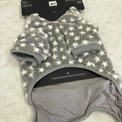 UGG Avery Large Glacier Gray Stars Hooded Soft Dog Pajama - 14-16" Collar
