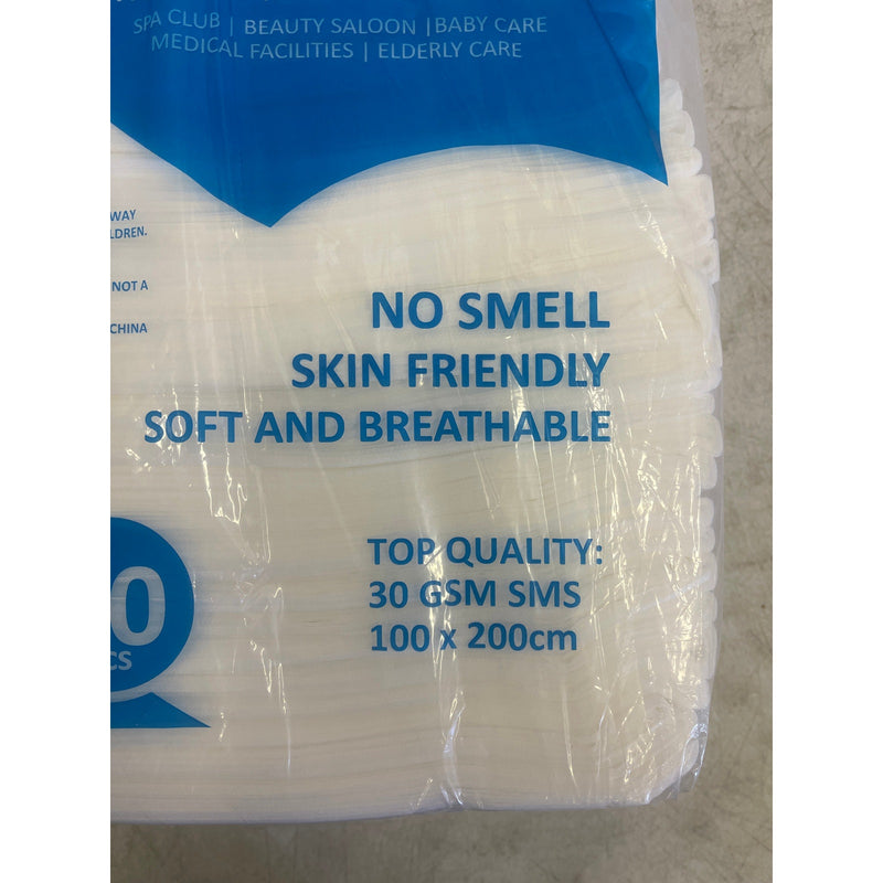 Starlit Disposable Sheets 50pcs 39"x79" SMS Material Water Resistant - White