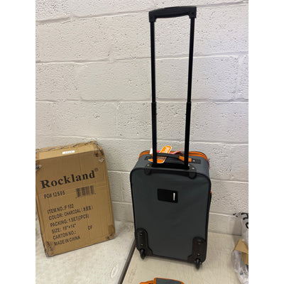 Rockland Fashion 2pc Softside Luggage Set with locking Zipper - Gray & Orange