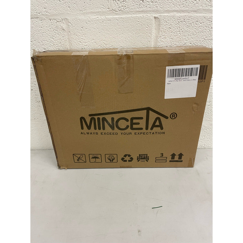 1-Pc MINCETA Bar Stool Modern Upholstered Metal Counter Height Stool w Footrest