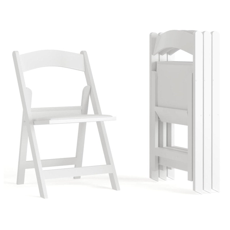 Set-of-4 Flash Furniture Hercules Series Folding Chair - White Resin - 800LB Cap