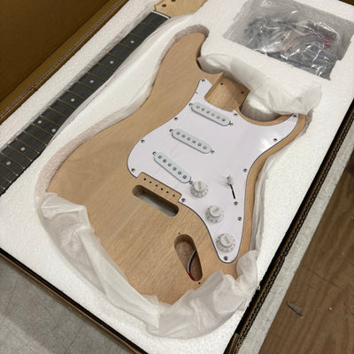 DIY Electric Guitar Kit Mahogany Body 6 Strings Maple Neck Shoulder Strap SSS