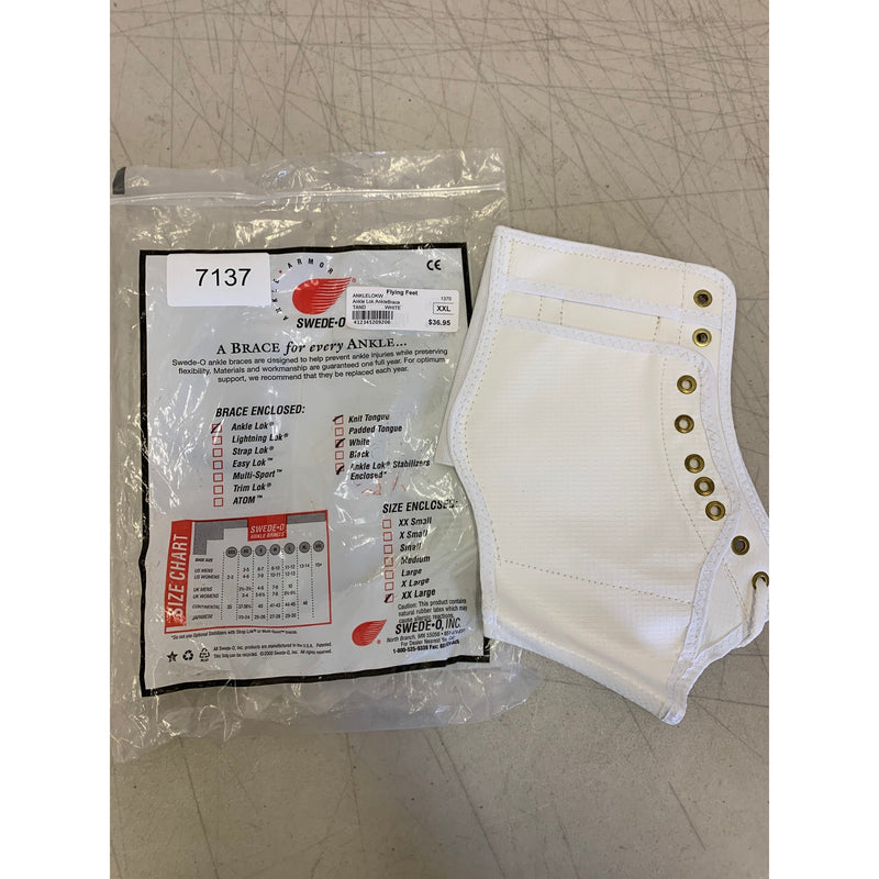 Swede-O Ankle Lok Support with Knit Tongue, XX Large Ankle Brace White Sprain