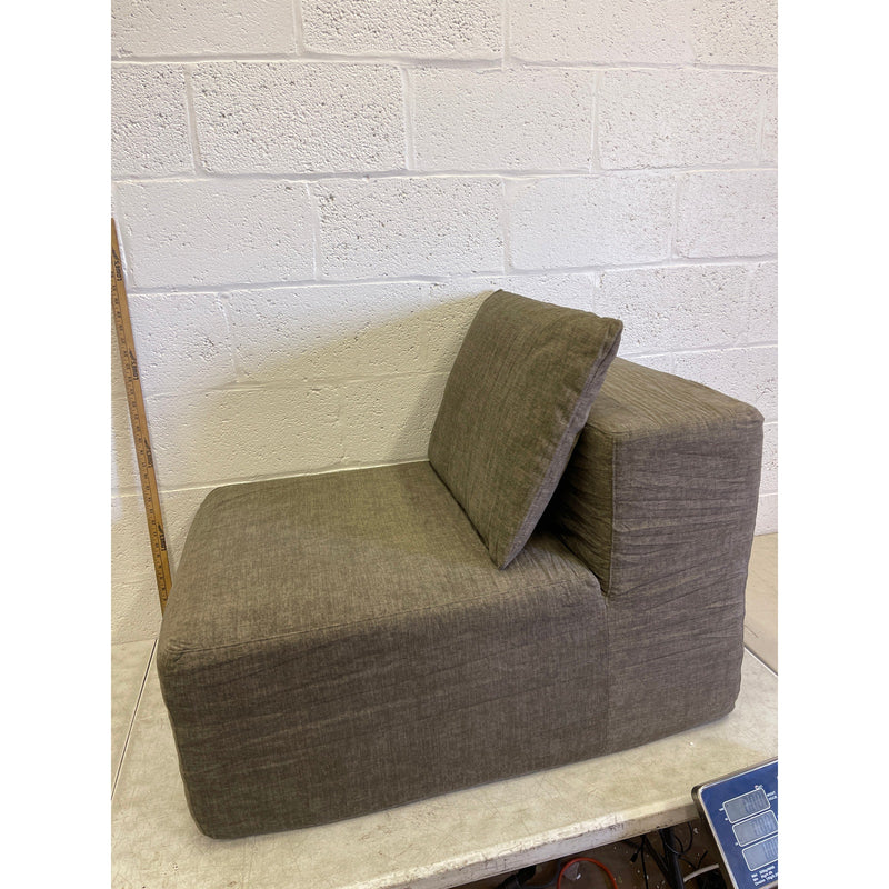 37" x 25" x 23" Floor Seat, Cushion Chair with Soft Fabric, Grey, with Pillow