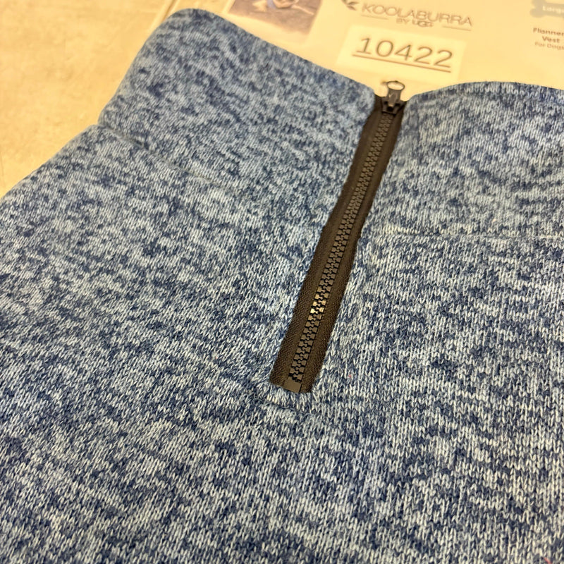 Koolaburra by UGG Pet Flannery Half Zip Dog Vest - 17-18" Collar, Blue - Large