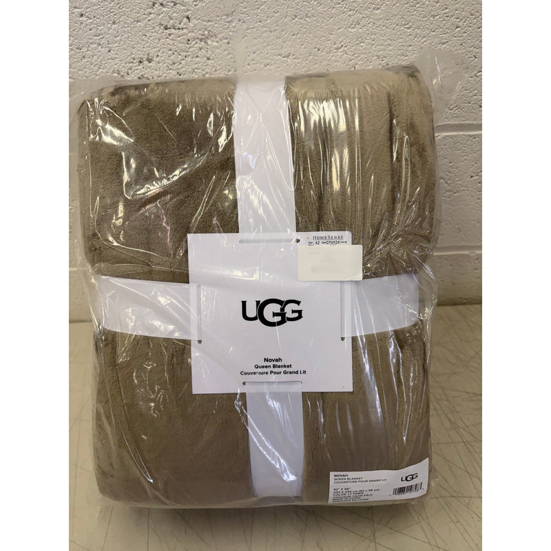 UGG Novah Queen Blanket 96in x 92in, Comfy Cozy Soft Feel, LT Fawn - Brown