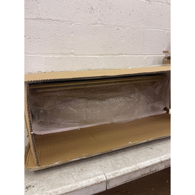 Glitzhome Rolling Kitchen Cart, Gold Metal Base w Glass Top 17" x 27" x 30"