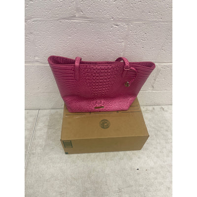 Pink Leather Tote Bag Leather Handbags for Women Top Handle with Purse - Pink