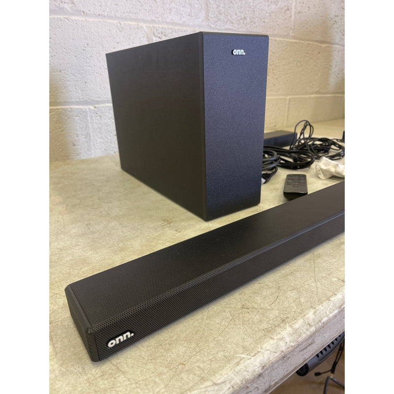 Onn. 5.1 36" Ultra-Slim Surround Soundbar System Subwoofer & Satellite Speakers