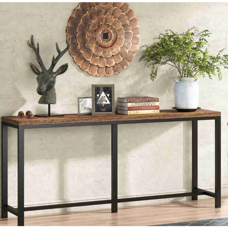 Tribesigns Narrow Console Table, 71" Extra Long Sofa Table Hallway Table Brown