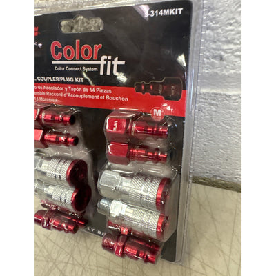Milton Industries 14 Piece Red Coupler/Plug M-style 1/4" NPT Kit - S-314MKIT