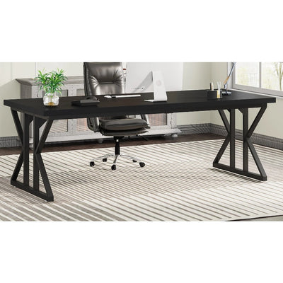 Tribesigns 78.7" Executive Desk Large Computer Desk, Home Office - Black