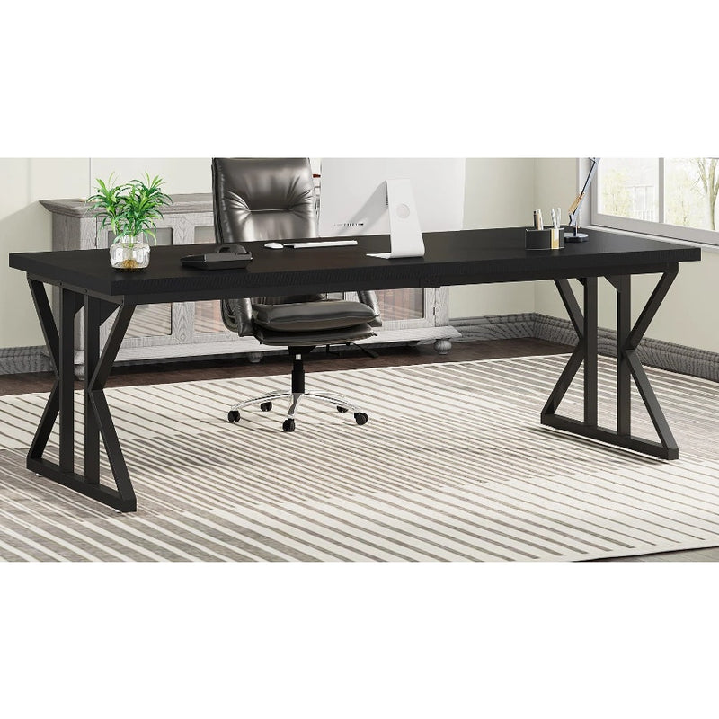 Tribesigns 78.7" Executive Desk Large Computer Desk, Home Office - Black