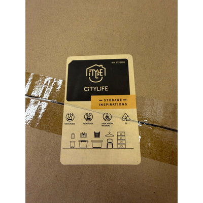 (2pk) Citylife 64L Collapsible Storage Bins with Lids, Heavy Duty Utility Crates