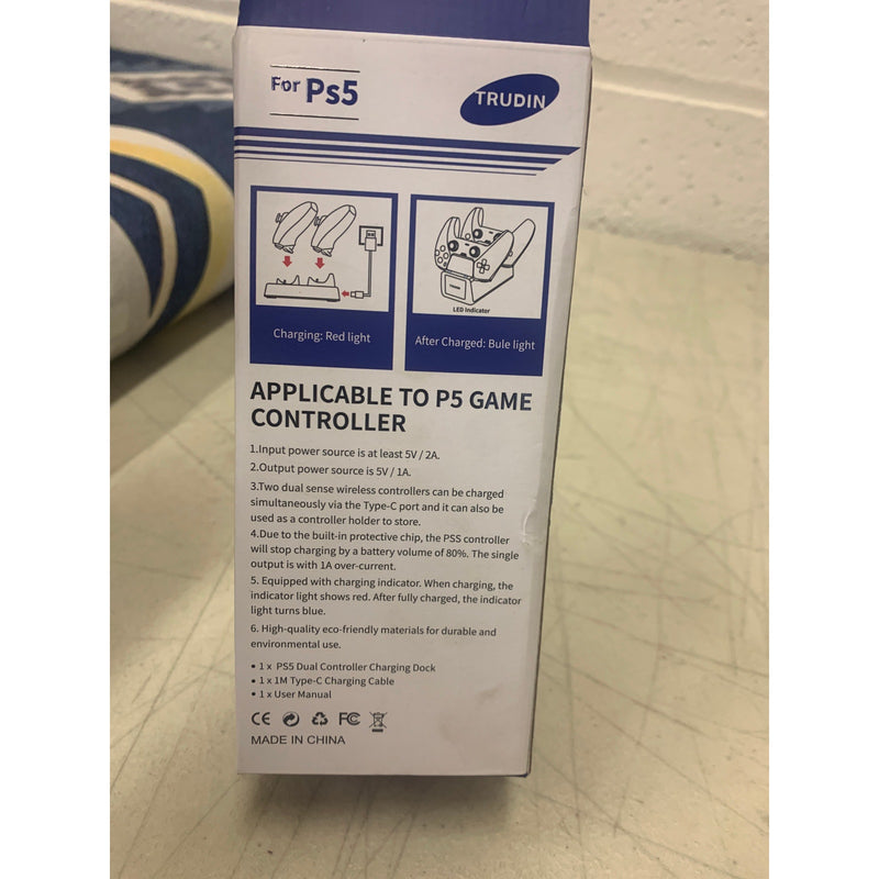 PlayStation 5 Dual Charging Dock, Double Type-C for PS5, Trudin, White, NEW