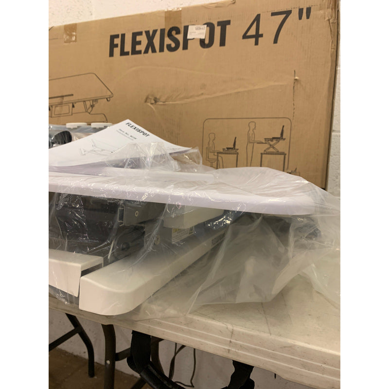 FlexiSpot Standing Desk 47" Computer Riser Keyboard Tray Workstation WHITE M3W