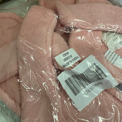 LOT-OF-24 Criss Cross Slippers MEDIUM, Memory Foam, Rubber Bottom - Pink / White