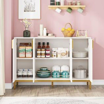Tribesigns - Luxury Buffet Cabinet w/Storage, Kitchen Cabinet w/ 4 Doors - White