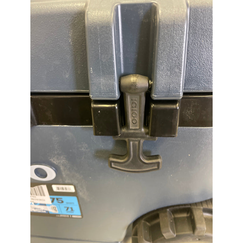 Igloo 75 Quart Rugged Blue Performance Cooler with Wheels Bottle Opener Handles