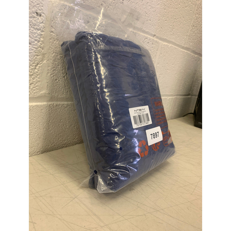 SUSYBAO Queen Seersucker Duvet Cover Navy Blue Comforter 100% Cotton Soft