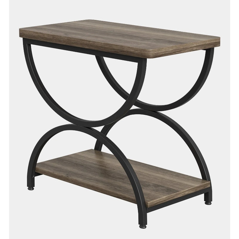 Tribesigns 2-Tier End Table, Rectangular Side Table with Stylish Metal Frame