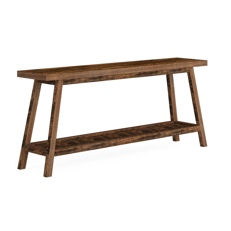 Tribesigns Farmhouse Console Table 70.9" Entryway Table 2-Tier Sofa Table RUSTIC
