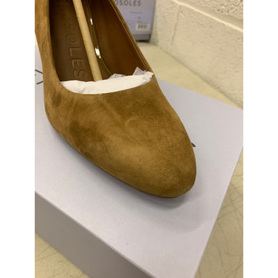 Aerosoles Shoes Betsy Comfortable Women's Almond Toe Pump Brown Suede Size 8