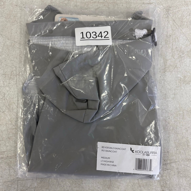 Koolaburra by UGG Pet Reversible Raincoat w Hood, Dog 15-16" Collar, Gray Medium