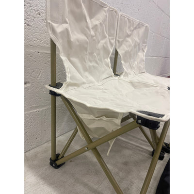 Set of 2- 21" Collapsible Kids Folding Chair 13" x 12" Seat w Carrying Case Tan