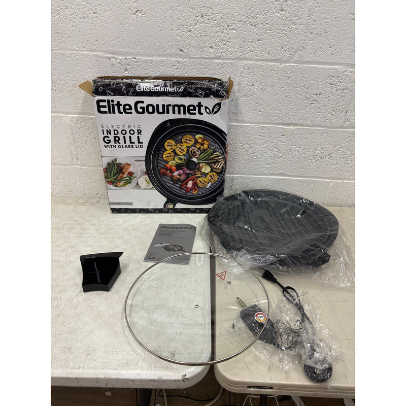 Elite Gourmet Smokeless Electric Tabletop Grill Nonstick, 14" Black EMG-980B