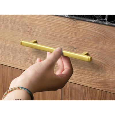 6-Pack Goo-Ki 6-1/4" Hole Center Cabinet Pulls Brushed Brass, Drawer Hardware