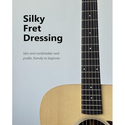 BPM 6 String Acoustic Guitar Bundle, Natural Steel w Case & Strap - Dreadnought