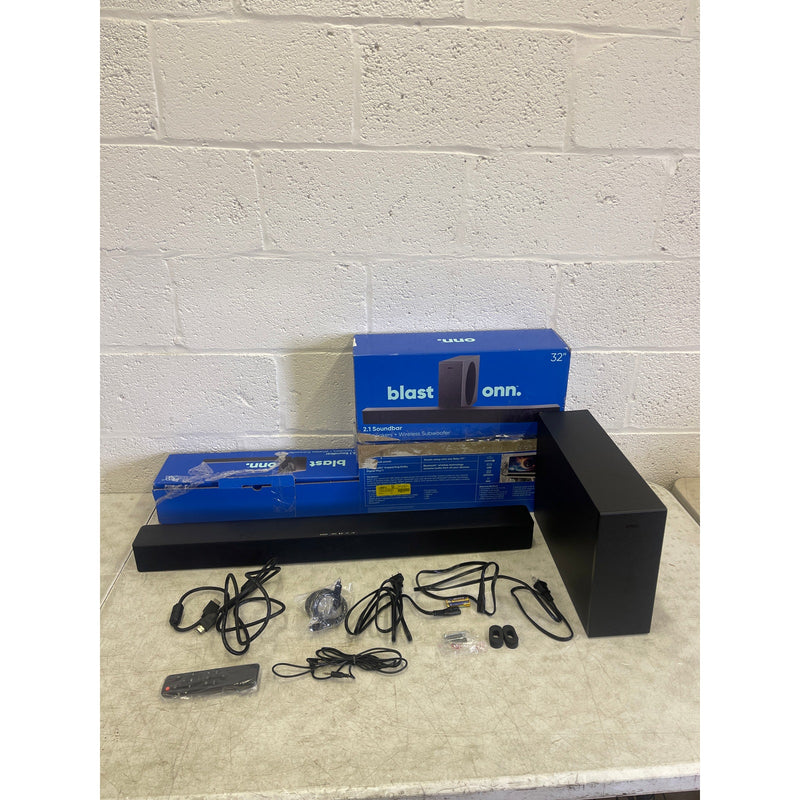 Onn. 32" 2.1 Soundbar with 2 Speakers & Wireless Subwoofer, Bluetooth, 480 Watt