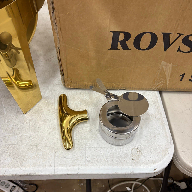 ROVSUN 6 QT Chafing Dishes for Buffet Roll Top Chafing Dish Stainless Steel Gold