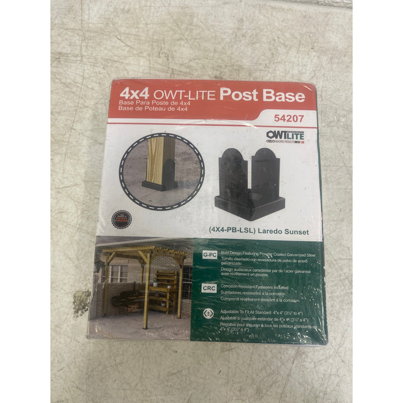 OWT Laredo Sunset Lite 4 in. x 4 in. Bulk Galvanized Steel Elevated Post Base