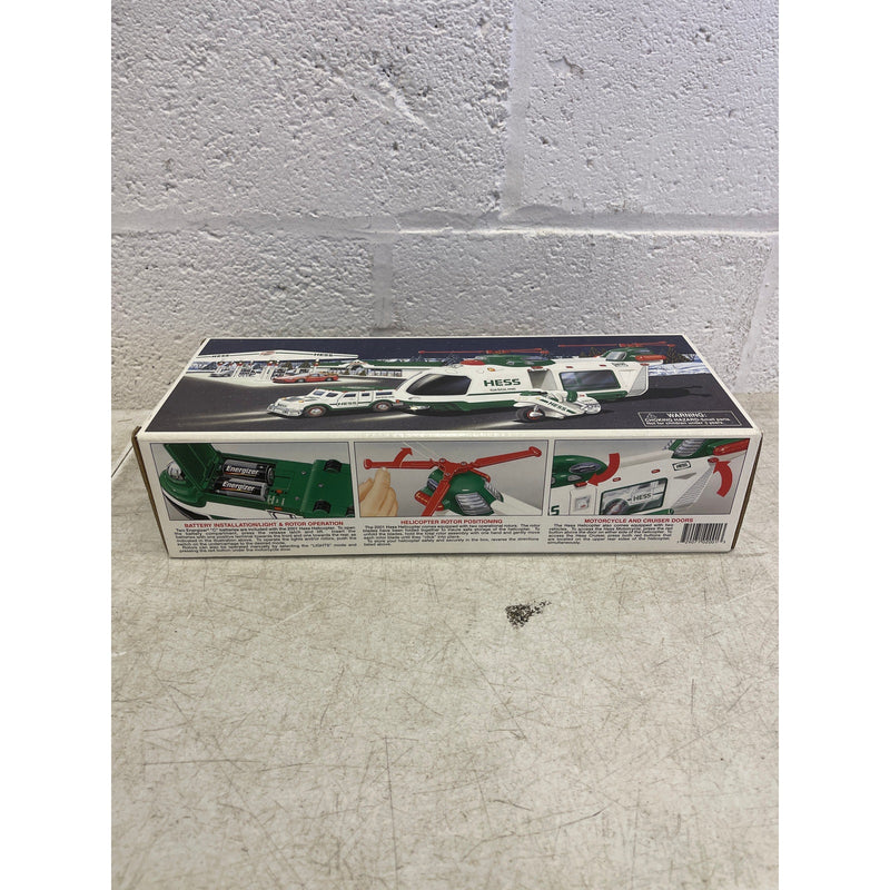 2001 Hess Helicopter with Motorcycle and Cruiser New in Original Box Rare HTF