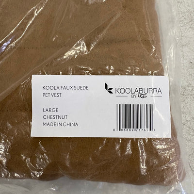Koolaburra UGG Pet Koola Faux Suede Vest Dog Jacket 17-18" Collar, Brown Large