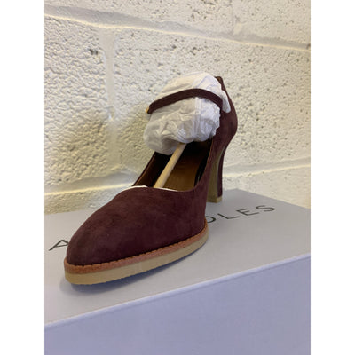 Aerosoles Women's Mary Jane Stiletto Crepe Sole Pump in Purple Suede Sz 7