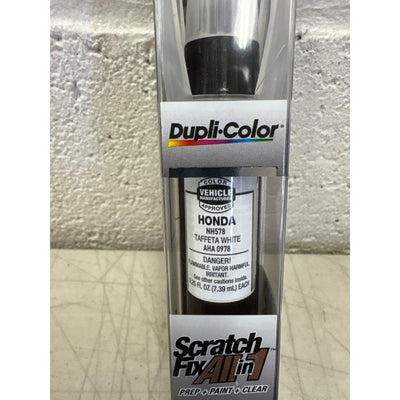 Duplicolor All-in-1 Touch Up Paint Pen, Taffeta White Honda NH578, 0.25 oz