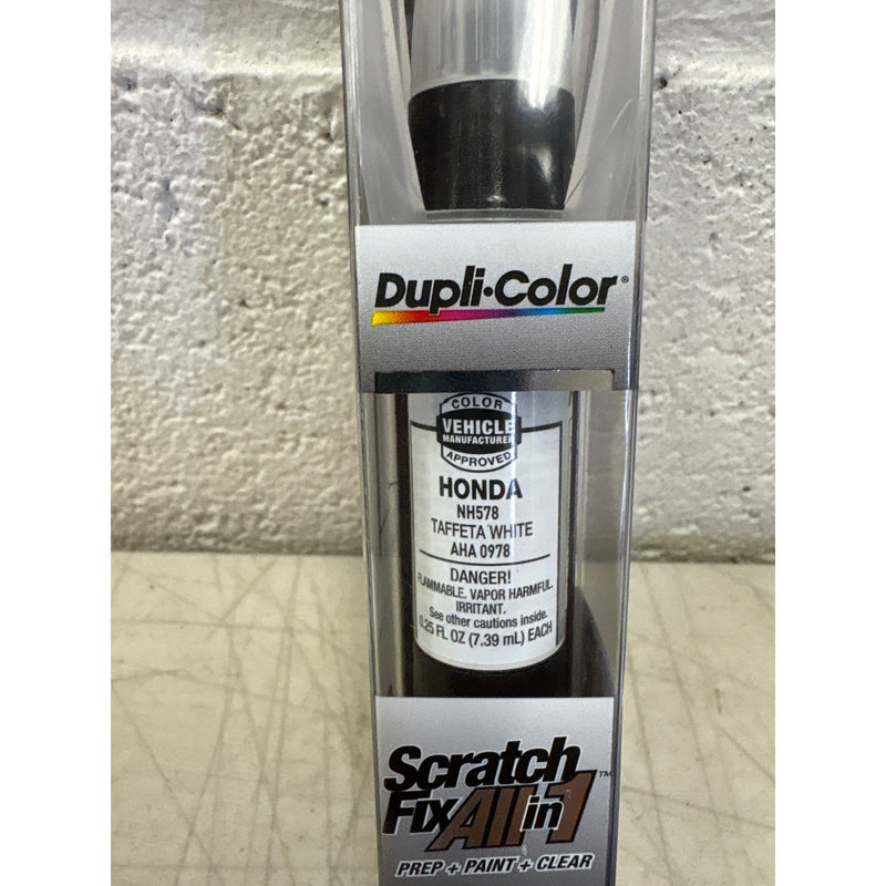 Duplicolor All-in-1 Touch Up Paint Pen, Taffeta White Honda NH578, 0.25 oz