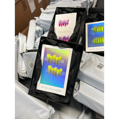 Pallet-of-150+ Mixed Sets of Acrylic Press On Nails, Mixed Colors & Designs, Application Kit, NEW