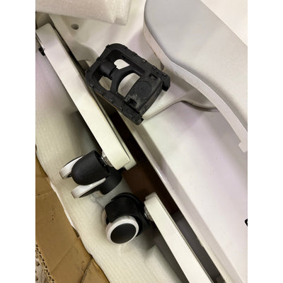 FLEXISPOT Stationary Exercise Bike with Desktop, Adjustable, V9 - White, READ